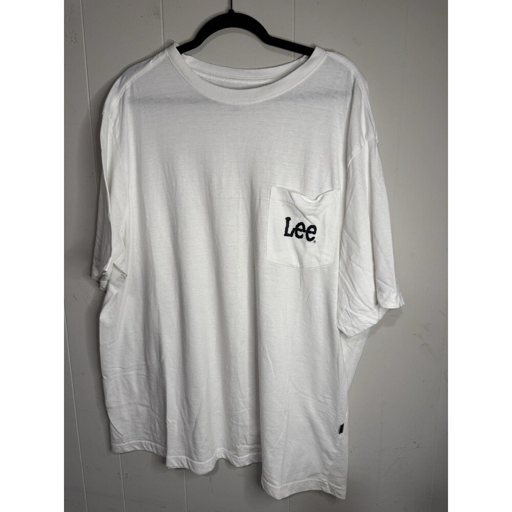 Lee White Short Sleeve Tee with Pocket Size 2X 100% Cotton - Picture 2 of 7